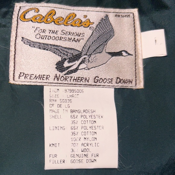 VTG Cabela’s goose down coat - Picture 2 of 4